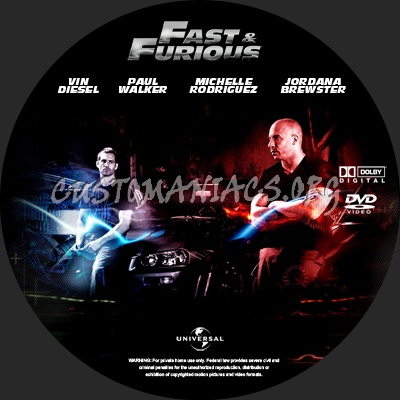 Fast & Furious dvd label