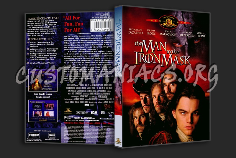 The Man in the Iron Mask dvd cover