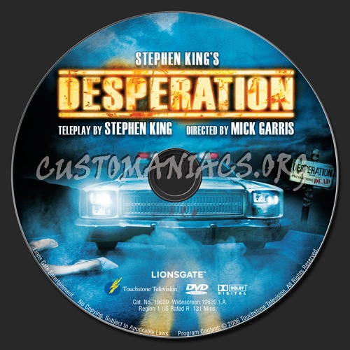 Desperation dvd label