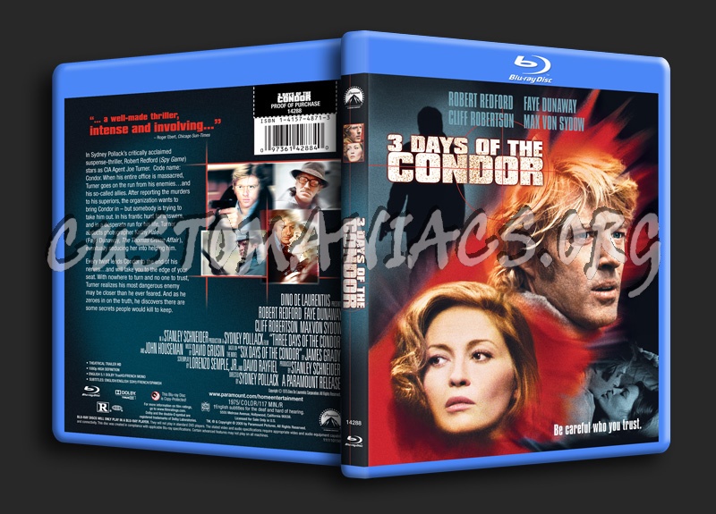 3 Days of the Condor blu-ray cover