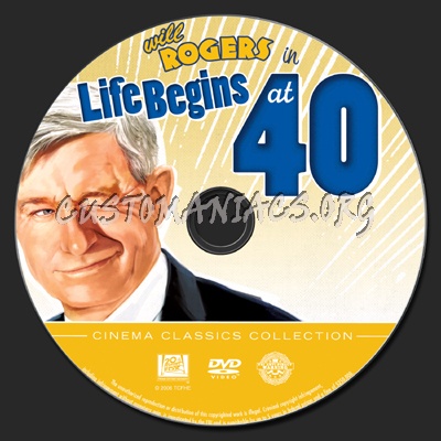 Life Begins at 40 (Will Rogers Collection 1) dvd label