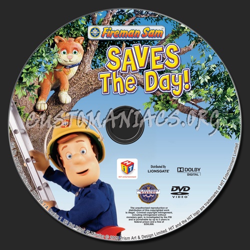 Fireman Sam Saves the Day! dvd label