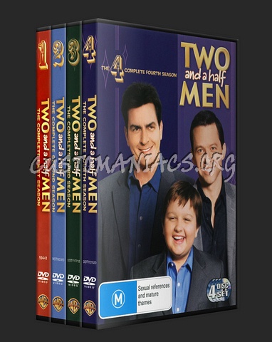 Two and a Half Men Seasons 1, 2, 3 & 4 dvd cover