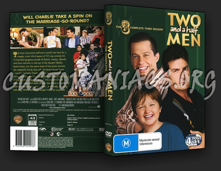 Two and a Half Men Seasons 1, 2, 3 & 4 dvd cover