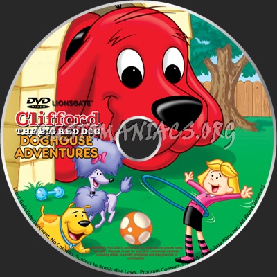 Clifford the big red dog Doghouse Adventures dvd label