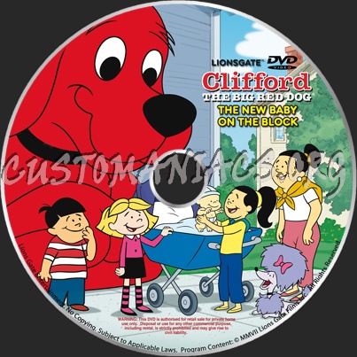 Clifford the big red dog The New Baby On The Block dvd label