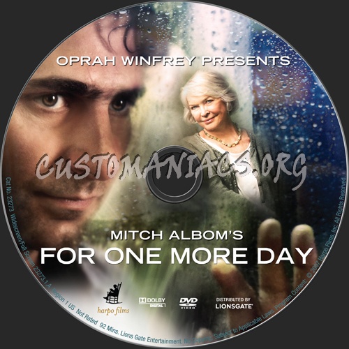 For One More Day dvd label