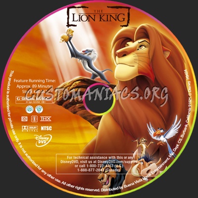 The Lion King dvd label