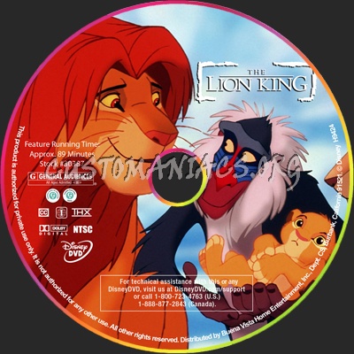 The Lion King dvd label