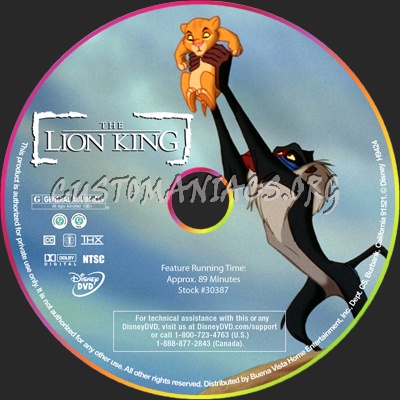 The Lion King dvd label