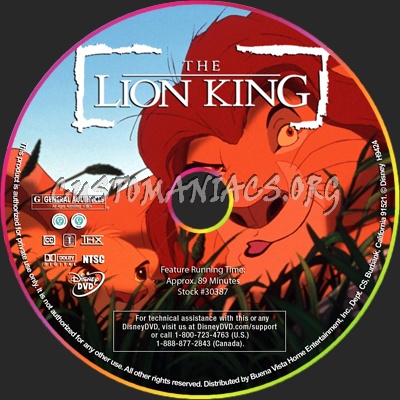 The Lion King dvd label