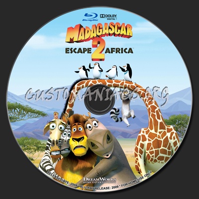 Madagascar Escape 2 Africa blu-ray label