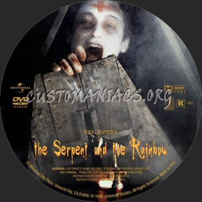 The Serpent And The Rainbow dvd label