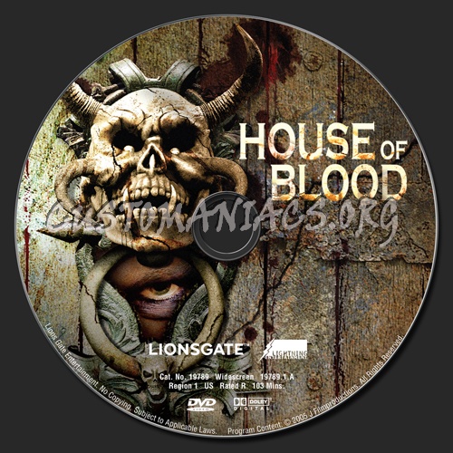 House of Blood dvd label