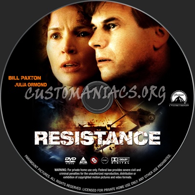 Resistance dvd label