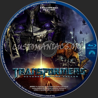 Transformers Revenge of the Fallen blu-ray label