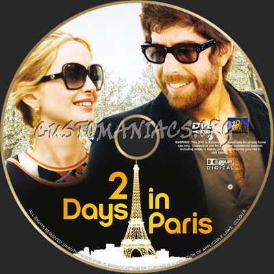 2 Days in Paris dvd label