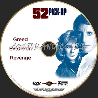 52 Pick Up dvd label