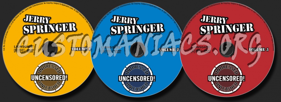 Jerry Springer Uncensored Undressed Unleashed dvd label
