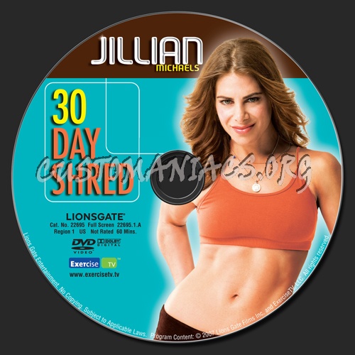 Jillian Michaels 30 Day Shred dvd label
