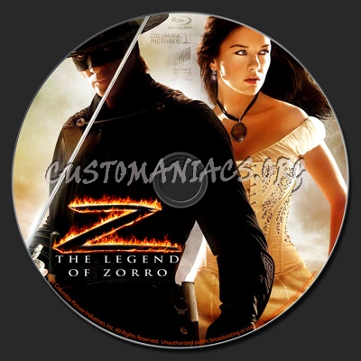 The Legend of Zorro blu-ray label