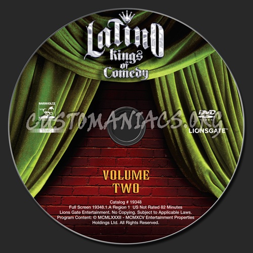 Latino Kings of Comedy Volume 2 dvd label