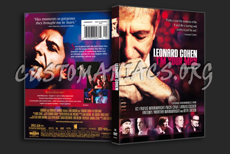 Leonard Cohen I'm Your Man dvd cover