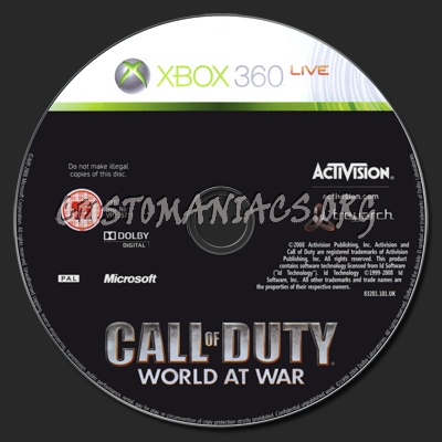 Call of Duty: World at War dvd label