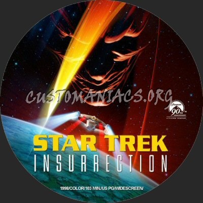 Star Trek Insurrection dvd label