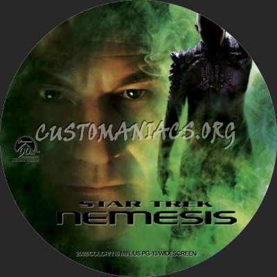 Star Trek X Nemesis dvd label