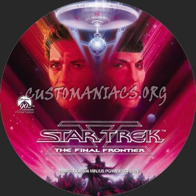 Star Trek V The Final Frontier dvd label