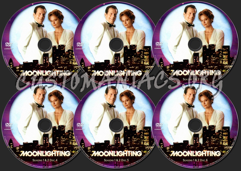 Moonlighting Series 1 & 2 dvd label