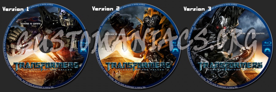 Transformers : Revenge Of The Fallen blu-ray label