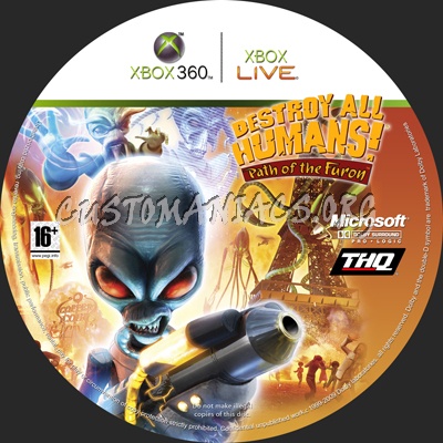 Destroy all Humans: Path of the Furon dvd label