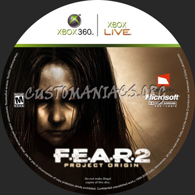 F.E.A.R. 2 Project Origin dvd label