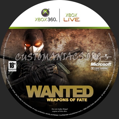Wanted Weapons of Fate dvd label