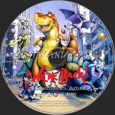 We're Back A Dinosaur's Story dvd label