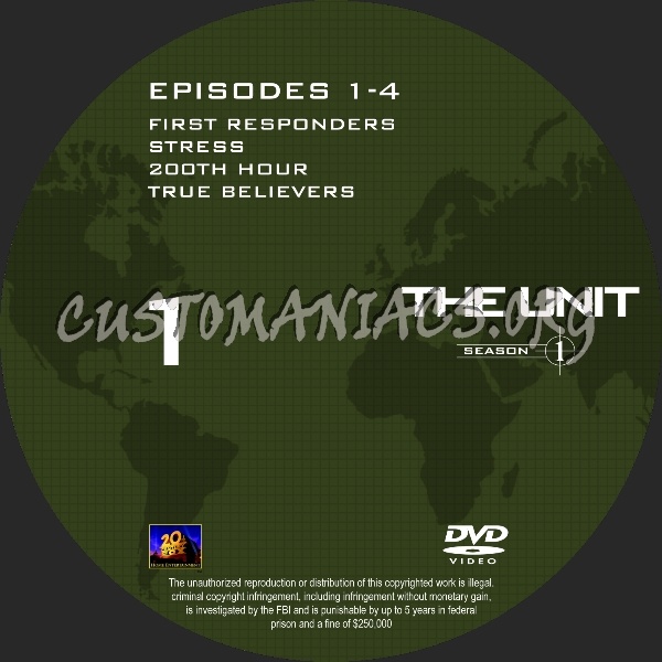 The Unit Season 1 dvd label