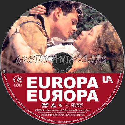 Europa Europa dvd label