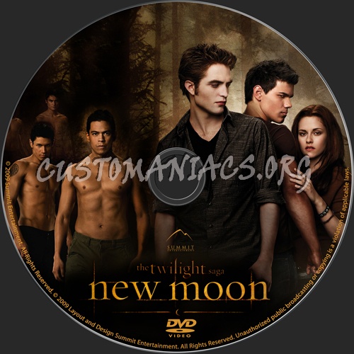 The Twilight Saga New Moon dvd label