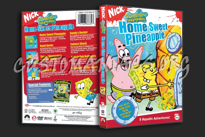 Spongebob Squarepants Home Sweet Pineapple dvd cover - DVD Covers