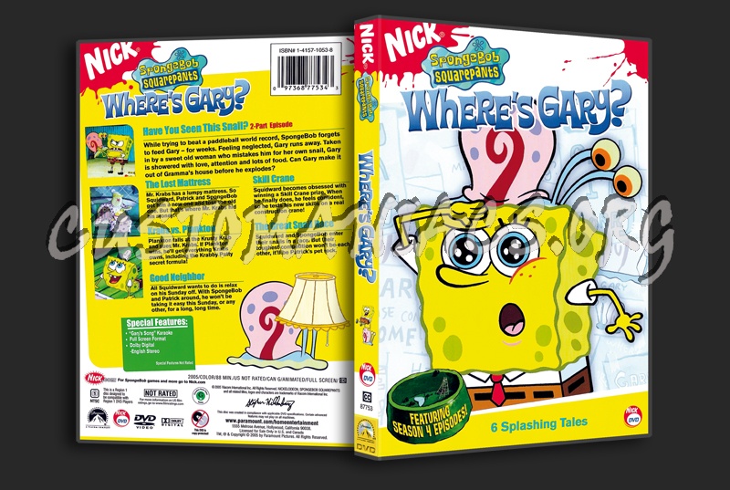 Spongebob Squarepants Where's Gary? dvd cover