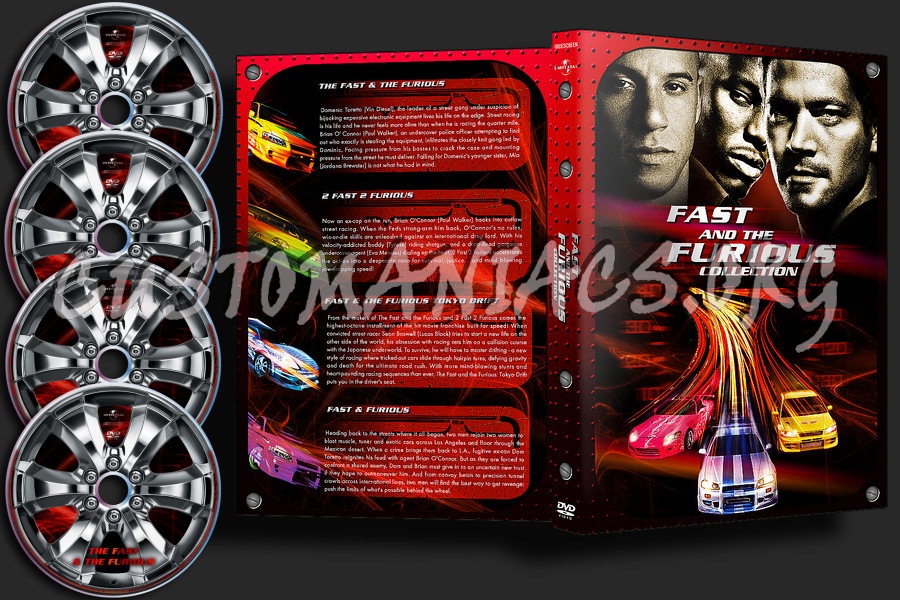 Fast & Furious Collection : 4 Disc dvd cover