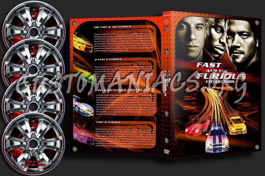 Fast & Furious Collection : 4 Disc dvd cover