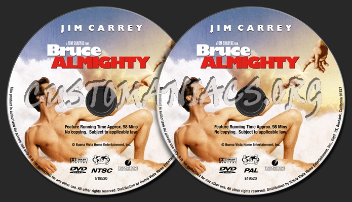 Bruce ALMIGHTY dvd label