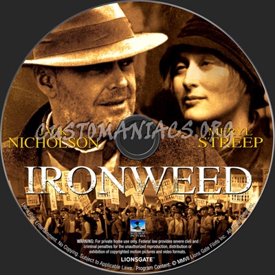 Ironweed dvd label