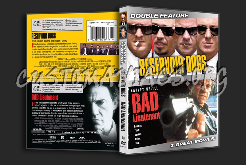 Reservoir Dogs  Bad Lieutenant dvd cover