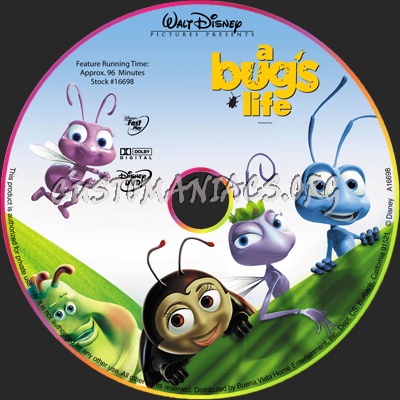 A Bug's Life dvd label