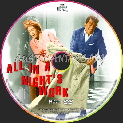 All in a Night's Work dvd label