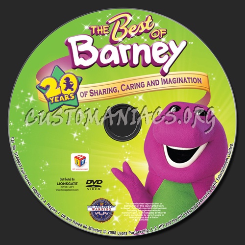 The Best of Barney dvd label